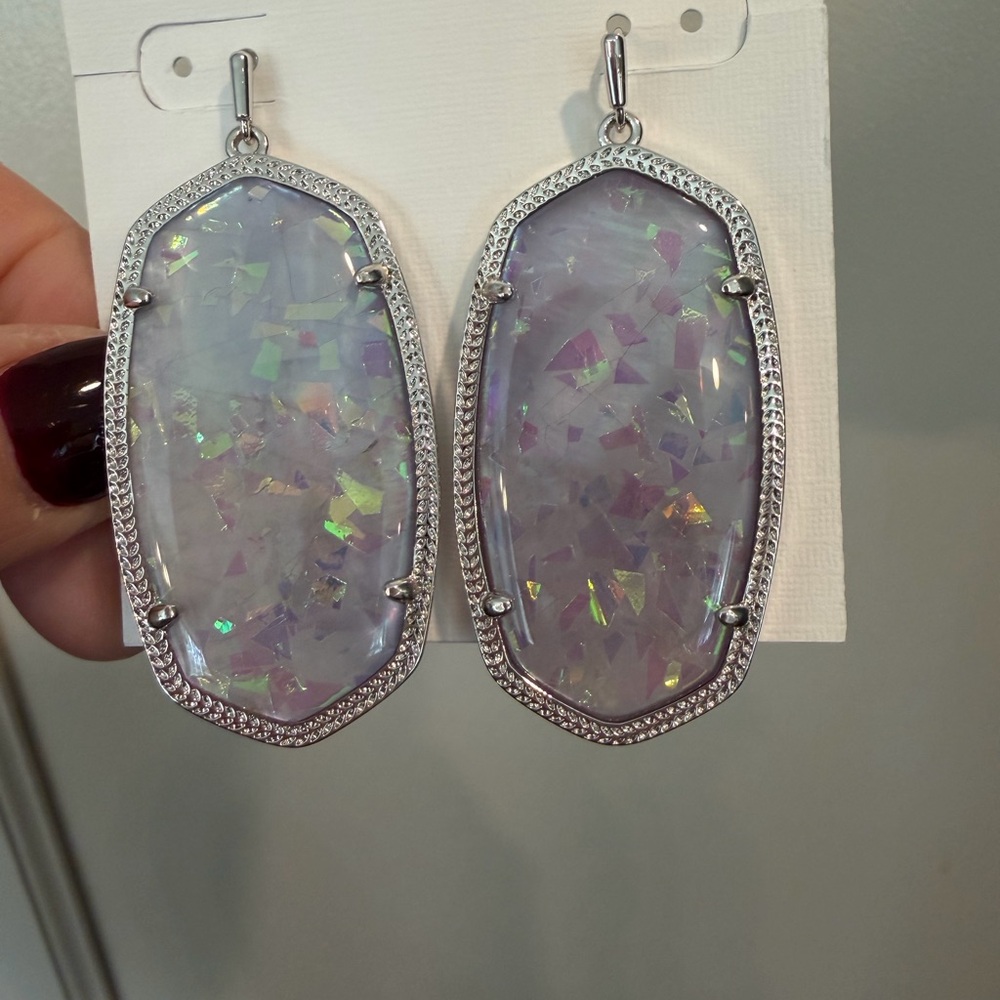 Kendra Scott Danielle Lavender Glitter Glass Earrings